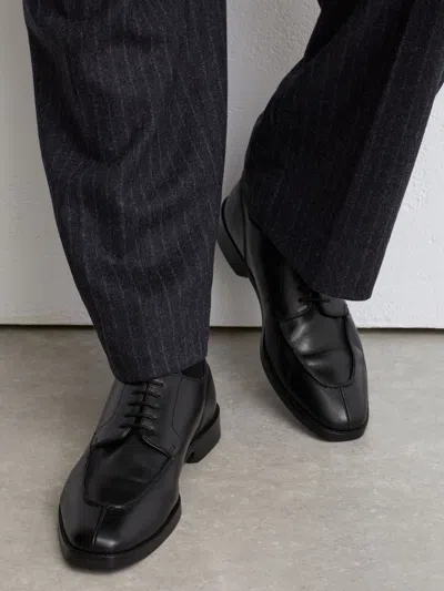 Reiss Black Leather Split-toe Derby Shoes