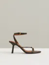 Reiss Black Leather Strappy Heeled Sandals In Black