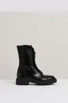 Reiss Black Leather Zip-front Ankle Boots In Black