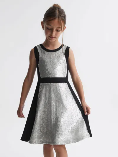 Reiss Black Libra 9-14 Yrs Relaxed Fit Sequin Dress