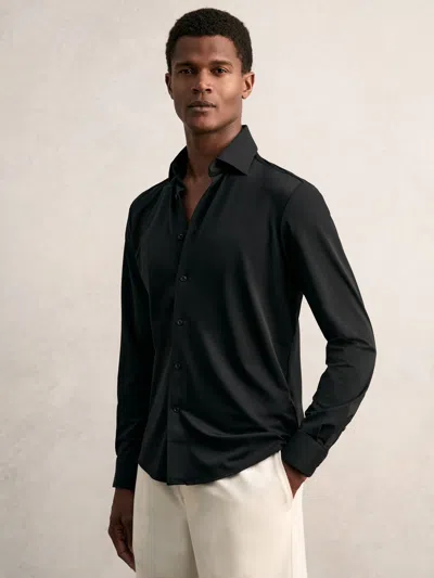 Reiss Black Long-sleeve Travel Shirt