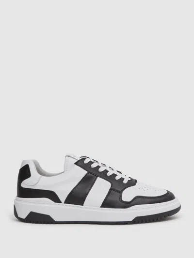 Reiss Black Low Top Leather Trainers