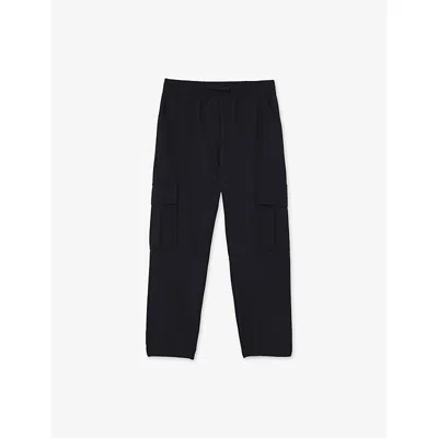 Reiss Kids' Black Lucian Flap-pocket Stretch-woven Trou