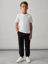 Reiss Black Technical Drawstring Trousers In White