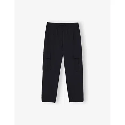 Reiss Kids' Black Lucien Straight-leg Stretch-jersey Trousers 3