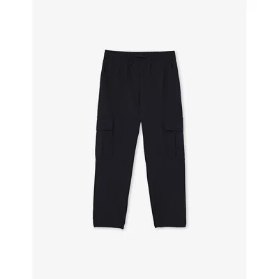 Reiss Kids' Black Lucien Straight-leg Stretch-jersey Trousers 9-13