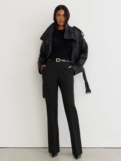 Reiss Black Merisse Flared Mid-rise Tailored Trousers