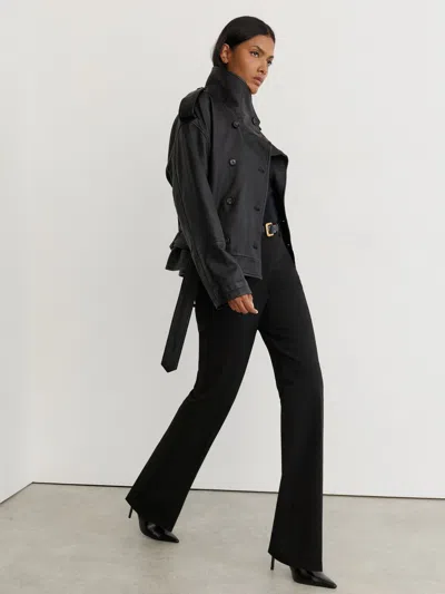 Reiss Black Merisse Flared Mid-rise Tailored Trousers