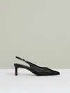 Reiss Sirena Pointed Toe Kitten Heel Slingback Pump In Black