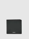 Reiss Mens Black Henry Logo-embossed Leather Wallet In Black