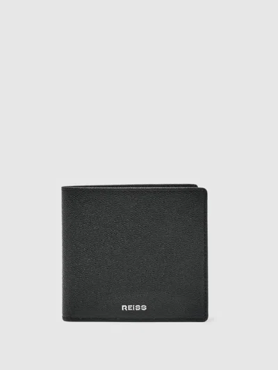 Reiss Mens Black Henry Logo-embossed Leather Wallet