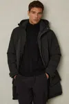 Reiss Hooded Shell Down Coat Nylon In Black