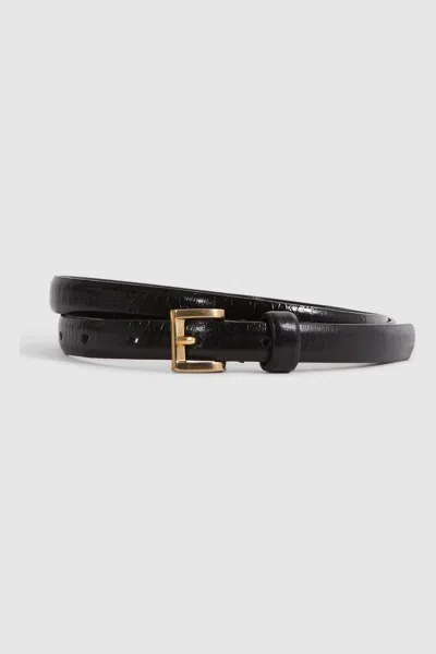 REISS BLACK MOLLY MINI MINI LEATHER BELT