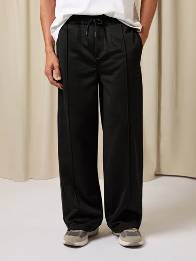 Reiss Black Monogram Cotton Wide-leg Joggers