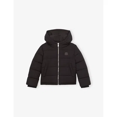 REISS BLACK MYLES HOODED SHELL PUFFER JACKET 9-13