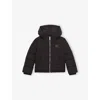 Reiss Black 13-14 Yrs Monogram Hooded Relaxed Puffer Jacket In Black