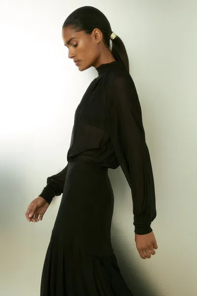 Reiss Women's Black Jersey Maxi Dress