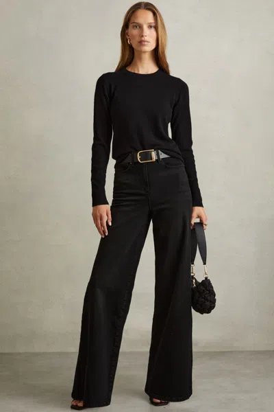 Reiss Black Ameria Palazzo Jeans