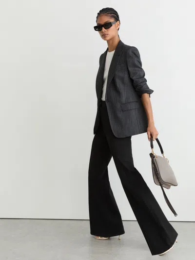 Reiss Black Patch-pocket Flared Jeans