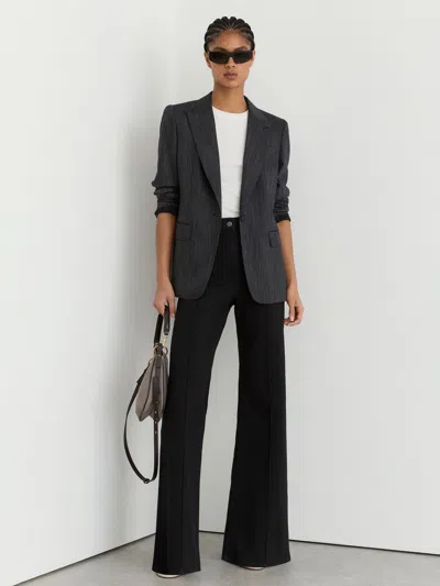 Reiss Black Petite Patch-pocket Flared Jeans