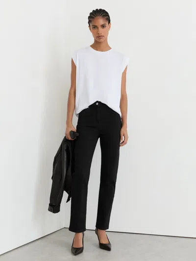Reiss Black Petite Slim-leg Mid-rise Jeans