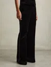 Reiss Black Petite Velvet Flared Suit Trousers In Black