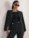 Reiss Black Petite Wool-blend Double-breasted Blazer