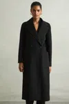 Reiss Lucia Wool Blend Coat In Black