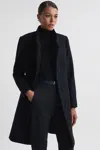 Reiss Mia Wool Blend Coat In Black