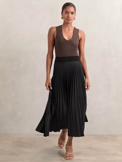 Reiss Taylor Pleated Skirt In Gray