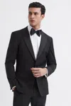 Reiss Poker Modern Fit Single Breasted Tuxedo Jacket In Black