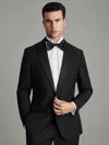 Reiss Black Poker Notch Single-breasted Notch-lapel Tuxedo Jacket Slim-fit In Black