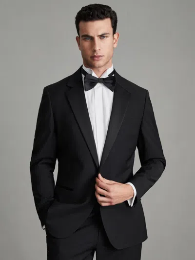 Reiss Black Poker Notch Single-breasted Notch-lapel Tuxedo Jacket Slim-fit