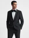 Reiss Black Poker Shawl Single-breasted Shawl-lapel Tuxedo Jacket Slim-fit In Black