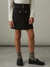 Reiss Black 9-13 Yrs Piqué Zip-detail Mini Skirt