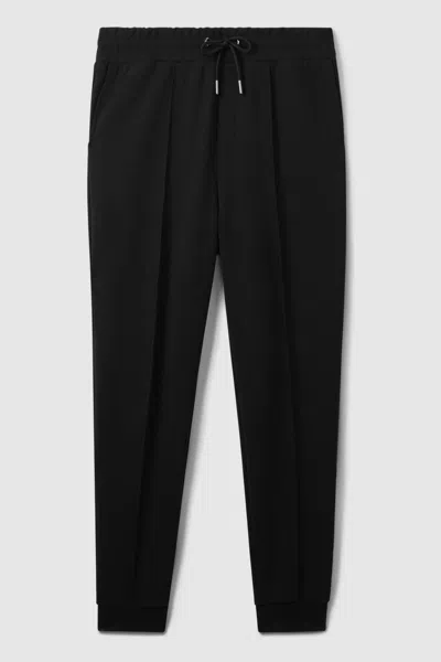 Reiss Black Drawstring Jersey Joggers