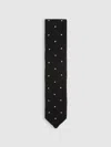 Reiss Black Punto Spot Silk Knitted Pin-dot Tie