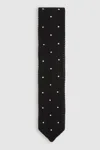 Reiss Black Punto Spot Silk Knitted Pin-dot Tie