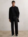 Reiss Black Relaxed-fit Twill Drawstring Trousers