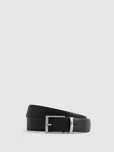Reiss Black Ricky Reversible Leather Belt