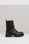 Reiss Black Chain Embellished Ankle Boots In Black
