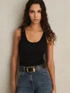 Reiss Black Scoop Neck Jersey Vest Top
