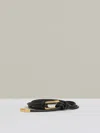 Reiss Black Sculpted Buckle Tubular Tie Belt