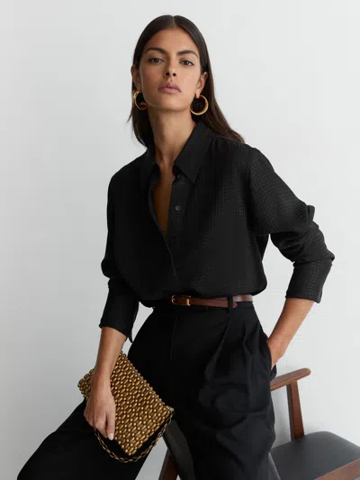 Reiss Lenny Cropped Shirt In Black