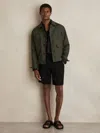 Reiss Black Side-adjuster Tailored Shorts