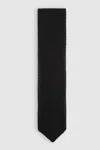 Reiss Black Silk Knitted Tie