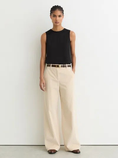 Reiss Black Silk-front Jersey Vest