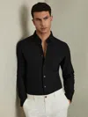 Reiss Black Slim-fit Button-down Collar Cotton Oxford Shirt