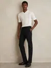 Reiss Black Slim Fit Cotton Blend Chinos