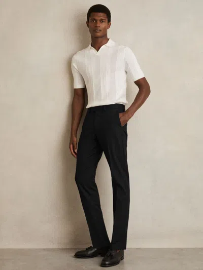 Reiss Black Slim Fit Cotton Blend Chinos